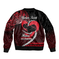 Personalised Hawaii Bomber Jacket Maui Be Strong Kakau Red Version LT01 - Polynesian Pride