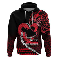 Personalised Hawaii Hoodie Maui Be Strong Kakau Red Version LT01 Red - Polynesian Pride