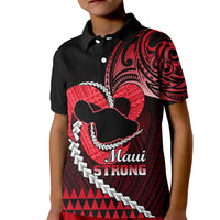 Personalised Hawaii Kid Polo Shirt Maui Be Strong Kakau Red Version LT01 Kid Red - Polynesian Pride