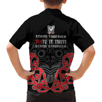 Toitu Te Tiriti 1840 Aotearoa Family Matching Long Sleeve Bodycon Dress and Hawaiian Shirt Stand Together Stand Stronger LT01 - Polynesian Pride