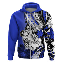 Polynesian Valentine Zip Hoodie Couple Floral Unique Blue Version LT01 Zip Hoodie Blue - Polynesian Pride