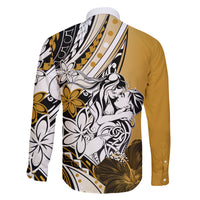 Polynesian Valentine Family Matching Tank Maxi Dress and Hawaiian Shirt Couple Floral Unique Gold Version LT01 - Polynesian Pride