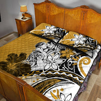 Polynesian Valentine Quilt Bed Set Couple Floral Unique Gold Version LT01 - Polynesian Pride