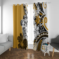 Polynesian Valentine Window Curtain Couple Floral Unique Gold Version LT01 With Grommets Gold - Polynesian Pride
