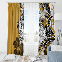 Polynesian Valentine Window Curtain Couple Floral Unique Gold Version LT01 - Polynesian Pride