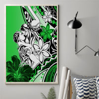 Polynesian Valentine Canvas Wall Art Couple Floral Unique Green Version LT01 - Polynesian Pride