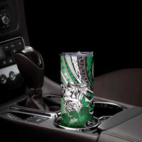 Polynesian Valentine Skinny Tumbler Couple Floral Unique Green Version