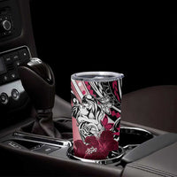 Polynesian Valentine Tumbler Cup Couple Floral Unique Pink Version