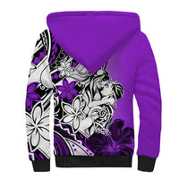 Polynesian Valentine Sherpa Hoodie Couple Floral Unique Purple Version LT01 - Polynesian Pride