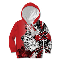 Polynesian Valentine Kid Hoodie Couple Floral Unique Red Version LT01 Hoodie Red - Polynesian Pride
