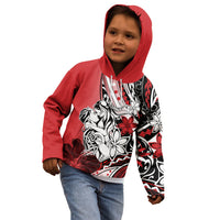 Polynesian Valentine Kid Hoodie Couple Floral Unique Red Version LT01 - Polynesian Pride