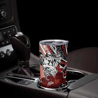 Polynesian Valentine Tumbler Cup Couple Floral Unique Red Version