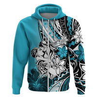 Polynesian Valentine Hoodie Couple Floral Unique Sky Blue Version LT01 Zip Hoodie Sky - Polynesian Pride