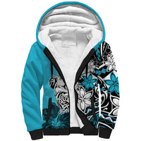 Polynesian Valentine Sherpa Hoodie Couple Floral Unique Sky Blue Version LT01 Unisex Sky - Polynesian Pride