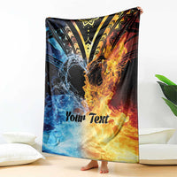 Personalised Polynesian Heart In Fire And Water Blanket Romantic Elements