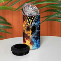 Personalised Polynesian Heart In Fire And Water 4 in 1 Can Cooler Tumbler Romantic Elements