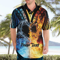 Personalised Polynesian Heart In Fire And Water Hawaiian Shirt Romantic Elements