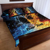 Personalised Polynesian Heart In Fire And Water Quilt Bed Set Romantic Elements