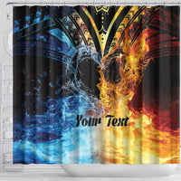 Personalised Polynesian Heart In Fire And Water Shower Curtain Romantic Elements