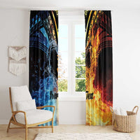 Personalised Polynesian Heart In Fire And Water Window Curtain Romantic Elements