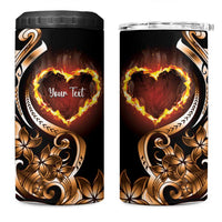 Personalised Polynesian Fiery Heart 4 in 1 Can Cooler Tumbler Passionate Love