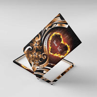 Personalised Polynesian Fiery Heart Canvas Wall Art Passionate Love