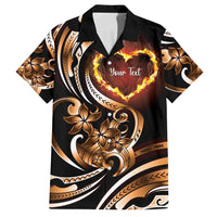 Personalised Polynesian Fiery Heart Family Matching Summer Maxi Dress and Hawaiian Shirt Passionate Love