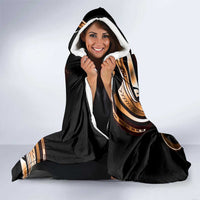 Personalised Polynesian Fiery Heart Hooded Blanket Passionate Love