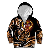 Personalised Polynesian Fiery Heart Kid Hoodie Passionate Love