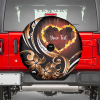 Personalised Polynesian Fiery Heart Spare Tire Cover Passionate Love