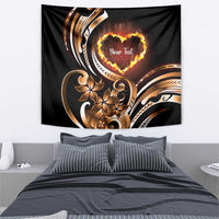 Personalised Polynesian Fiery Heart Tapestry Passionate Love