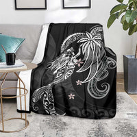 Polynesian Mermaid Plumeria Tribal Tattoo Blanket