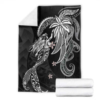 Polynesian Mermaid Plumeria Tribal Tattoo Blanket