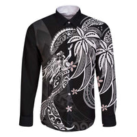 Polynesian Mermaid Plumeria Tribal Tattoo Family Matching Puletasi and Hawaiian Shirt