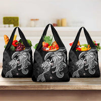 Polynesian Mermaid Plumeria Tribal Tattoo Grocery Bag LT01 3-pack One Size Black - Polynesian Pride