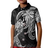 Polynesian Mermaid Plumeria Tribal Tattoo Kid Polo Shirt LT01 Kid Black - Polynesian Pride