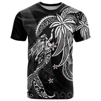 Polynesian Mermaid Plumeria Tribal Tattoo T Shirt LT01 Black - Polynesian Pride