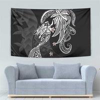 Polynesian Mermaid Plumeria Tribal Tattoo Tapestry