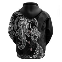 Polynesian Mermaid Plumeria Tribal Tattoo Zip Hoodie