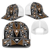 Fiji Brown Masi Pattern Baseball Net Cap Fijian Tapa