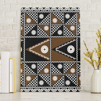 Fiji Brown Masi Pattern Canvas Wall Art Fijian Tapa
