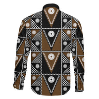 Fiji Brown Masi Pattern Family Matching Short Sleeve Bodycon Dress and Hawaiian Shirt Fijian Tapa LT01 - Polynesian Pride