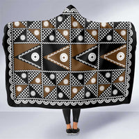 Fiji Brown Masi Pattern Hooded Blanket Fijian Tapa
