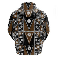 Fiji Brown Masi Pattern Hoodie Fijian Tapa LT01 - Polynesian Pride