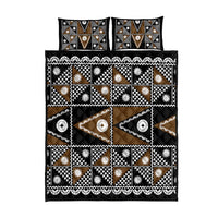 Fiji Brown Masi Pattern Quilt Bed Set Fijian Tapa