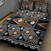 Fiji Brown Masi Pattern Quilt Bed Set Fijian Tapa