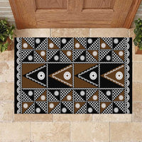Fiji Brown Masi Pattern Rubber Doormat Fijian Tapa