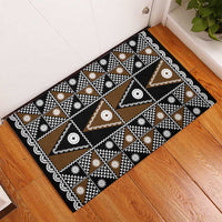 Fiji Brown Masi Pattern Rubber Doormat Fijian Tapa
