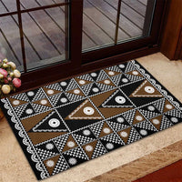 Fiji Brown Masi Pattern Rubber Doormat Fijian Tapa