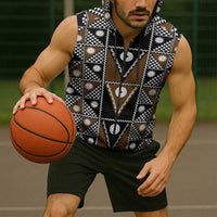 Fiji Brown Masi Pattern Sleeveless Zip Hoodie Fijian Tapa
